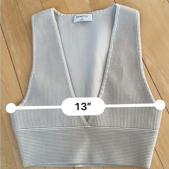 Aritzia Babaton Sculpt Knit Deep V Tank in Matte Pearl M - Picture 6 of 11